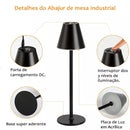 Luminária de Mesa Escritório Recarregável USB