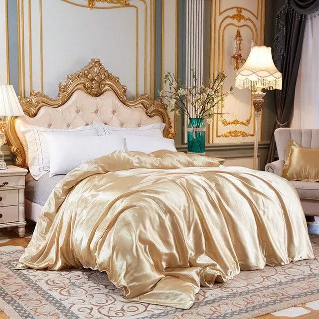 Conjunto de Roupas de Cama de Cetim Funnry™ 4 Peças / Luxo & Requinte para seu quarto!