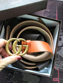 CINTO GUCCI DE COURO COM FIVELA DUPLO G