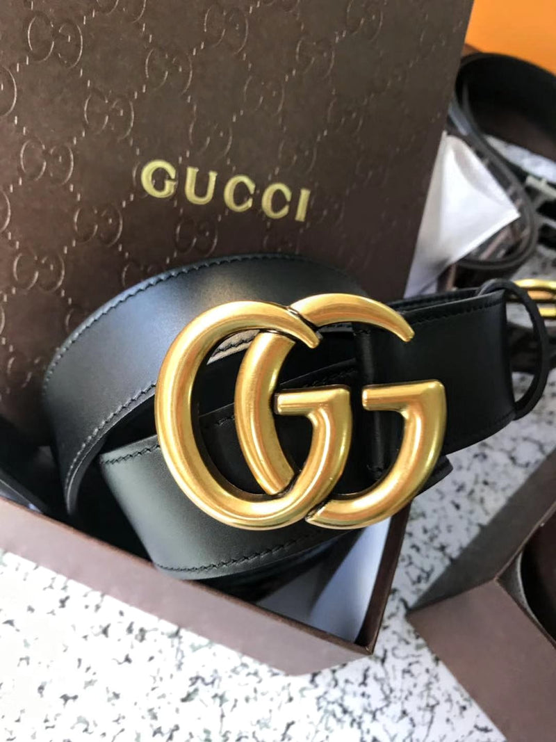 CINTO GUCCI DE COURO COM FIVELA DUPLO G