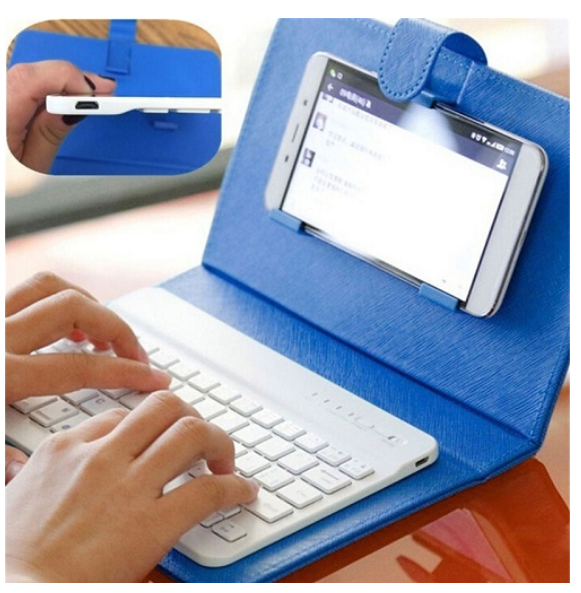 Capa com Teclado Bluetooth Wireless Para SmartPhone - MG Shop Store