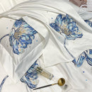 Conjunto de Roupas de Cama Flor de Lótus em 100% Algodão Egípcio 4 Peças