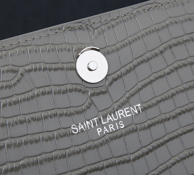 SAINT LAURENT KATE MONOGRAM CROCODILO COM TASSEL