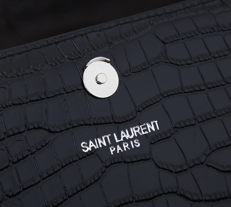 SAINT LAURENT KATE MONOGRAM CROCODILO COM TASSEL