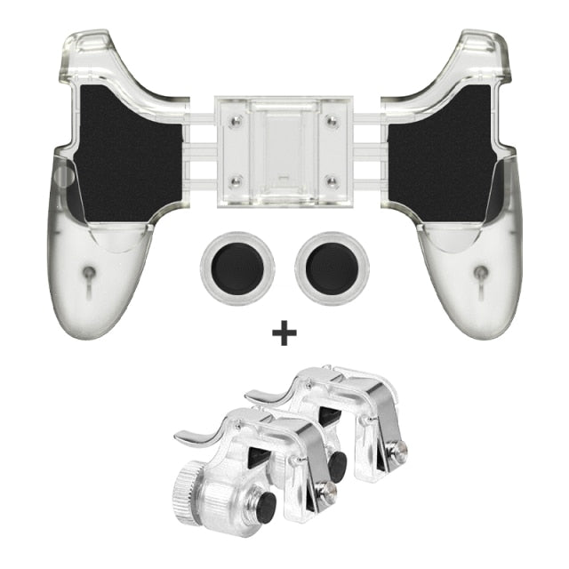 Kit GamePad Com R1/L1 Gatilho Atirador + Suporte Para Celular + Analógico Direcional - ANDROID E IPHONE