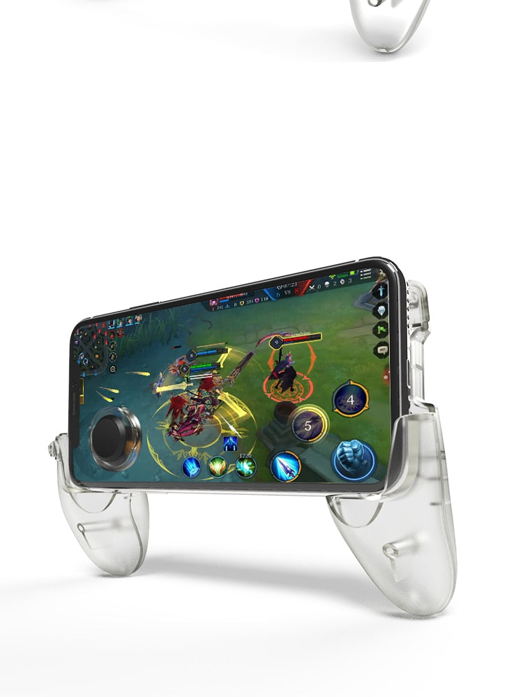 Kit GamePad Com R1/L1 Gatilho Atirador + Suporte Para Celular + Analógico Direcional - ANDROID E IPHONE