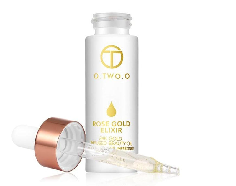 O.TWO.O - Óleo Facial Hidratante para Branqueamento, Óleo Essencial de Maquiagem, Cuidado com a Pele, Elixir Ouro Rosa 24k, Anti envelhecimento para todos os Tipos de Pele! - MG Shop Store